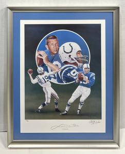 Johnny Unitas Colts Signed 16x20 Lithograph Photo Framed Artist Autograph LE COA Buy Cheap Hot Sale