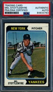 Mel Stottlemyre PSA DNA Coa Signed 1974 Topps Autograph Free Shipping Best Pices