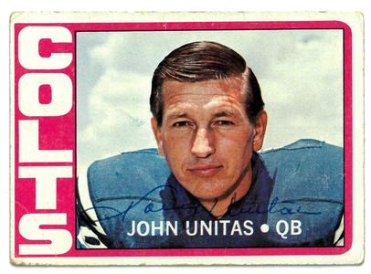 Johnny Unitas signed 1972 Topps Football Card #165- COA (Baltimore Colts) Outlet Fashion Style