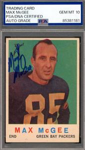 Max McGee Gem Mint 10 PSA DNA Signed 1959 Topps Rookie Autograph 2025 Online