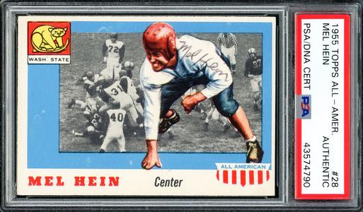 Mel Hein Autographed 1955 Topps All-American RC Washington State Buy Cheap Authentic