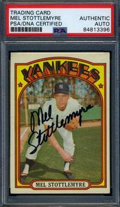 Mel Stottlemyre PSA DNA Coa Signed 1972 Topps Autograph Cheap New Styles
