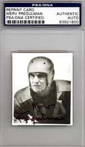 Merv Pregulman Autographed Bowman Reprint Card Detroit Lions PSA/DNA #83921800 Limited Edition Sale Online