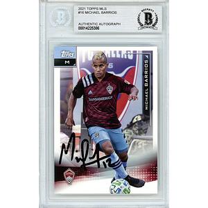 Michael Barrios Signed Colorado Rapids 2021 Topps MLS Soccer Card Beckett Auth Auto Slab Stockist Online