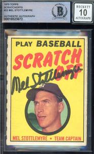 Mel Stottlemyre Gem Mint 10 Beckett BAS Signed 1970 Topps Scratch Offs Autograph Authentic Online