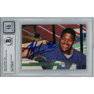 Michael Strahan Autographed 93 Stadium Club Grade 10 Trading Card Beckett 46076 Sale Release Dates