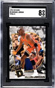 Michael Jordan 1992-93 Fleer Total D Card #5- SGC Graded 8 NM-MT (Chicago Bulls) Supply Sale Online
