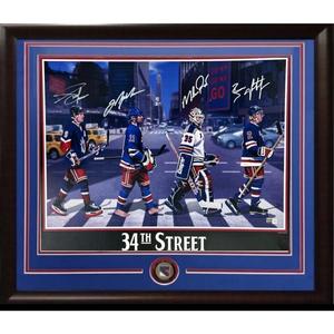 Messier Leetch Richter Graves Rangers Signed 16x20 Litho Framed Auto Steiner COA Free Shipping For Cheap
