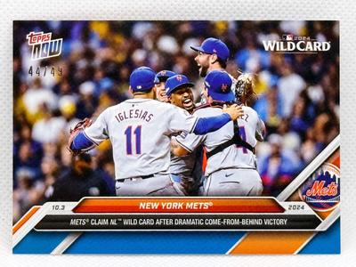 METS CLAIM WILD CARD COME FROM BEHIND VICTORY TOPPS NOW #800 BLUE PARALLEL 44/49 Free Shipping Recommend