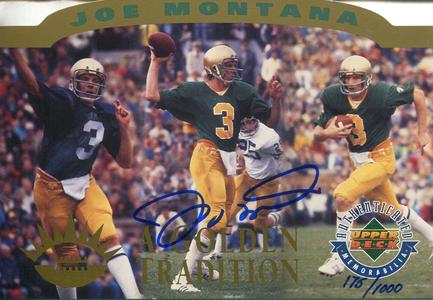 Joe Montana Autographed 1995 Upper Deck Over sized Card (UDA) Discount For Cheap