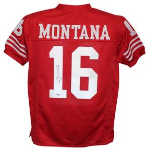 Joe Montana Autographed/Signed Pro Style Red XL Jersey Beckett 39345 Clearance Amazon