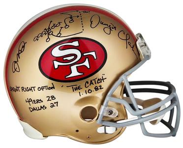 Joe Montana & Dwight Clark Signed San Francisco 49ers Full Size Helmet The Catch Buy Cheap 100% Guaranteed