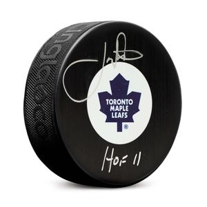 Joe Nieuwendyk Signed Toronto Maple Leafs Hockey Puck with HOF Note Free Shipping Manchester
