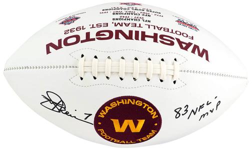 Joe Theismann Signed Washington Team Rawlings White Football w/MVP - (SS COA) Clearance Shop