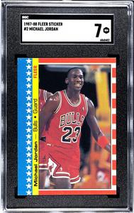 Michael Jordan 1987-88 Fleer Sticker Card #2- SGC Graded 7 NM (Chicago Bulls) Big Discount Online