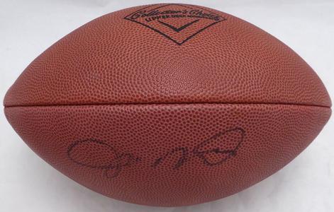 Joe Montana Autographed Collectors Choice Leather Football 49ers Beckett BJ25174 Sale Pre Order