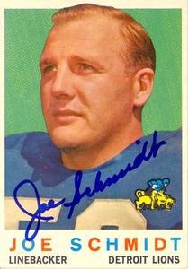 Joe Schmidt Autograph/Signed Card Discount Best Pices