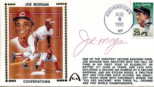 Joe Morgan Autographed August 6th, 1990 First Day Cover (PSA) Clearance 100% Original