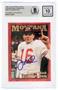 Joe Montana Signed 49ers 1995 UD Collectors Choice Card #JM10 (Beckett Auto 10) Best Pices