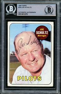Joe Schultz Autographed 1969 Topps Card #254 Seattle Pilots Beckett #14612278 Sale Manchester