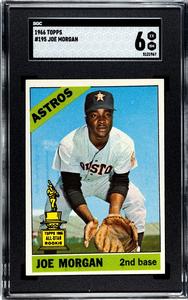 Joe Morgan 1966 Topps Card #195 Astros/Red- SGC Graded 6 EX-NM- All-Star Rookie Cheap Sale Pay With Paypal