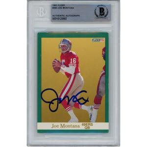 Joe Montana Autographed/Signed 1991 Fleer 360 Trading Card Beckett 47146 Cheap Very Cheap