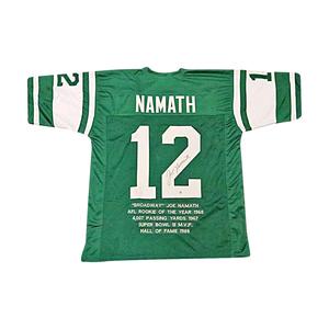 Joe Namath New York Jets Autographed Signed Pro-Style Green Embroidered Stat Jersey (Steiner Holo) Visit New Cheap Pice