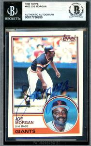 Joe Morgan Beckett BAS Signed 1983 Topps Autograph Buy Cheap Shop