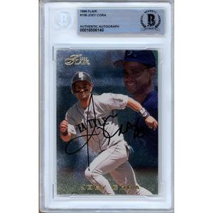 Joey Cora Seattle Mariners Signed 1996 Flair Baseball Card BAS Auth Auto Slab Looking For For Sale