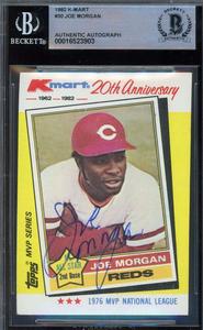Joe Morgan Beckett BAS Signed 1982 Topps K-Mart Autograph Visa Payment