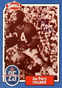 Joe Perry Autographed 1988 Swell Hall of Fame Football Card Cheap Sale 100% Guaranteed
