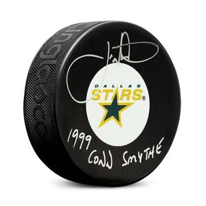 Joe Nieuwendyk Signed Dallas Stars Hockey Puck with 1999 Conn Smythe Note Cheap Extremely