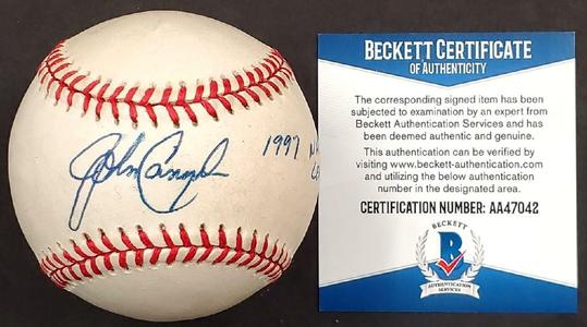 John Cangelosi "1997 National League Champs" 1/1 Marlins signed Baseball BAS COA Best Sale Cheap Pice