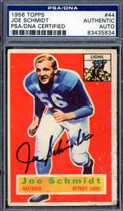 Joe Schmidt PSA DNA Signed 1956 Topps Rookie Autograph Cheap Low Cost