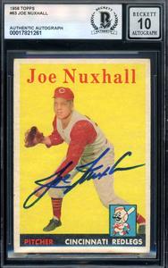 Joe Nuxhall Gem Mint 10 Beckett BAS Signed 1958 Topps Autograph Comfortable Online