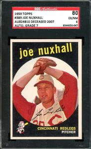 Joe Nuxhall SGC Coa Signed 1959 Topps Autograph Visa Payment