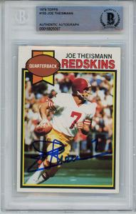 Joe Theismann Autographed 1979 Topps #155 Trading Card Beckett Slab 42921 Cheap Sale