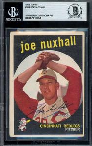 Joe Nuxhall Beckett BAS Vintage Signed 1959 Topps Autograph Discount Footaction