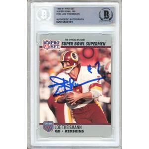 Joe Theismann Washington Commanders Signed 1990 Pro Set Super Bowl Card BAS Auth Recommend For Sale