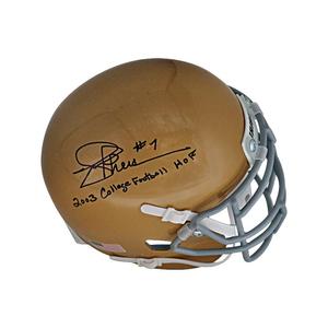 Joe Theismann Autographed Notre Dame Mini Helmet with 2003 College Football HOF Inscription (CX Auth) Discount Nicekicks