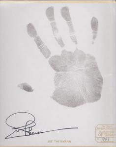 JOE THEISMANN HAND SIGNED FINGERS   PALM PRINT L/E #943 WASHINGTON REDSKINS AUTO Buy Cheap Pay With Visa