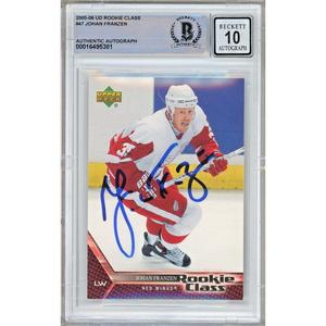 Johan Franzen Detroit Red Wings Signed 2005 Upper Deck RC BGS Auto 10 Graded Slab Sale With Credit Card