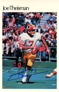 Joe Theismann Signed Washington Redskins Mini Poster 32/50 BAS 46093 Amazon For Sale