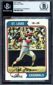 Joe Torre Beckett BAS Signed 1974 Topps Autograph Professional Cheap Pice
