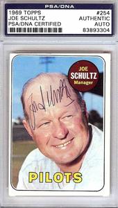 Joe Schultz Autographed 1969 Topps Card #254 Seattle Pilots PSA/DNA #83893304 From China Sale Online