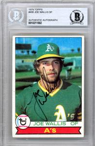 Joe Wallis Autographed 1979 Topps Card #406 Oakland A's Beckett BAS #10211582 For Sale Finishline