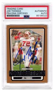 Joe Thomas Signed 2007 Topps DPP Rookie Football Card #115 - (PSA Encapsulated) Free Shipping Online