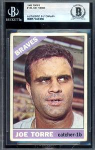 Joe Torre Beckett BAS Vintage Signed 1966 Topps Autograph Cheap Official