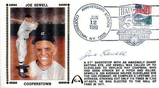 Joe Sewell Autographed Gateway June 12 1989 First Day Cover Outlet Geniue Stockist