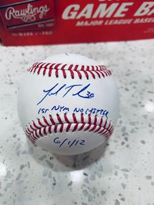 Johan Santana and Josh Thole signed baseball with ins Cheap Sale Excellent